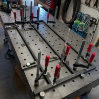 Cast iron welding table